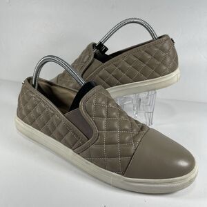 Steve Madden Zaander Quilted Slip-On Sneakers - Taupe - Size 12M